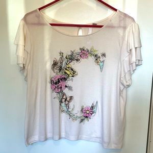 (3/$10) Cinderella ruffle shirt with pearls & glitter